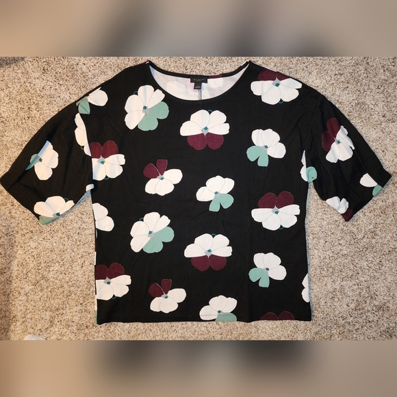 Ann Taylor Factory Tops - Ann Taylor Factory dress top floral 3/4 sleeve Lg